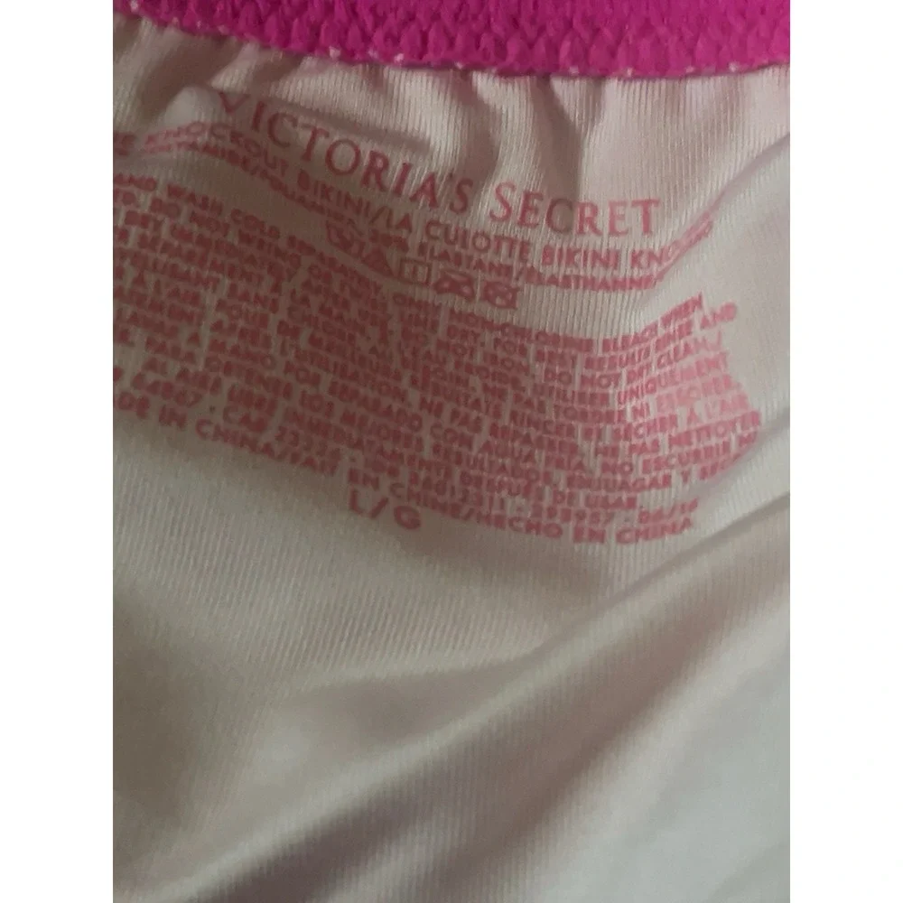 Victoria's Secret Pink Bikini Bottom Womens Large Hot Pink Ruched Side Swimwear